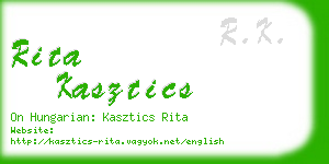 rita kasztics business card